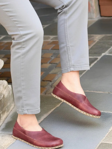 Barefoot Burgundy Ballet Flats