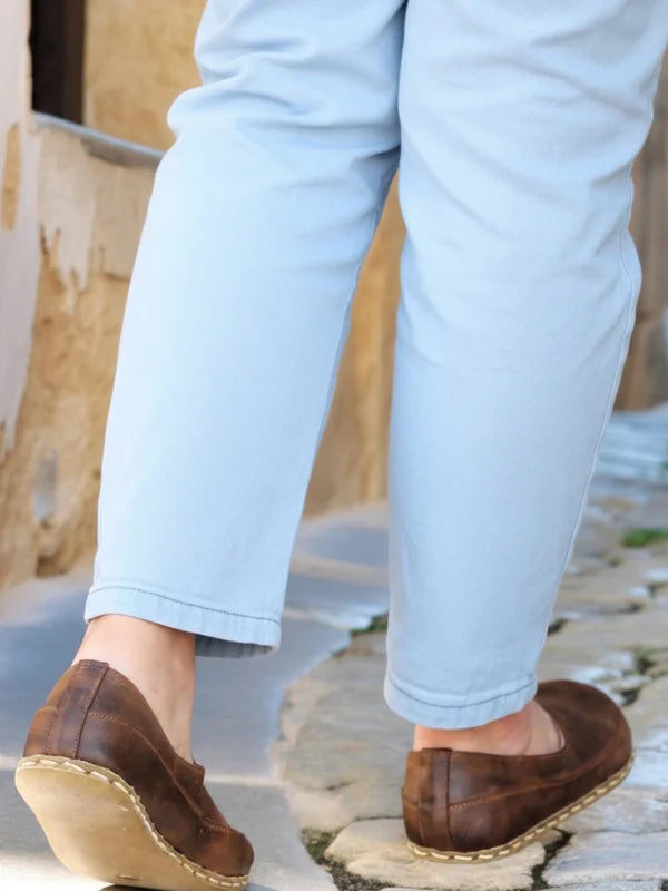 Barefoot Cross Coffee Ballet Flats