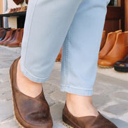 Barefoot Cross Coffee Ballet Flats for Women