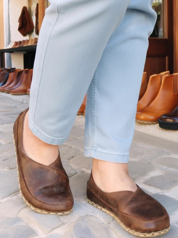 Barefoot Cross Coffee Ballet Flats for Women