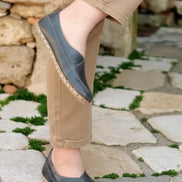 Barefoot Cross Dark Green Ballet Flats or Women