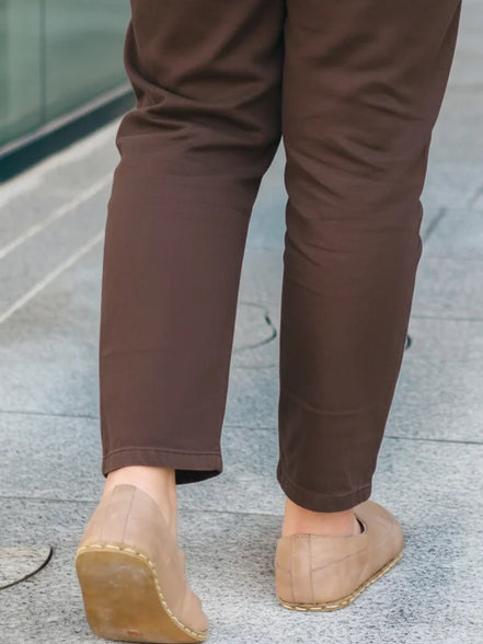 Barefoot Cross Light Brown Ballet Flats for Women