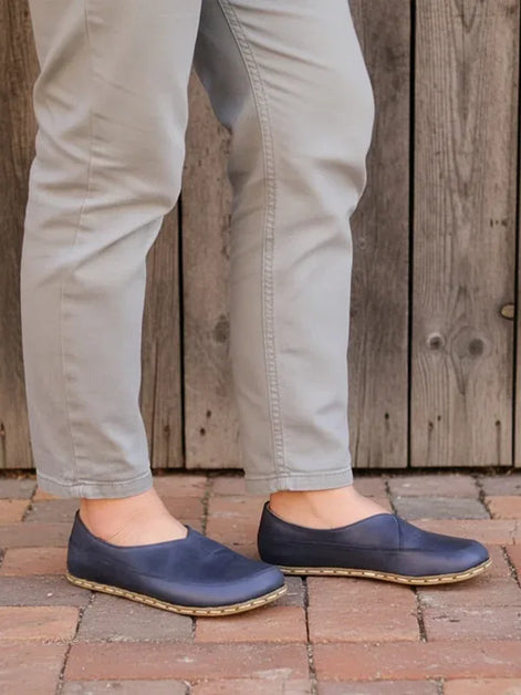 Barefoot Cross Navy Blue Ballet Flats
