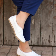 Barefoot Cross White Ballet Flats for Women