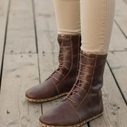 Barefoot Dark Brown Ankle Boots for Women