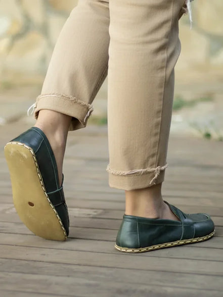 Barefoot Dark Green Penny Loafers