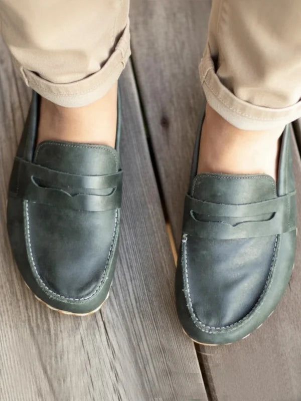 Barefoot Dark Green Penny Loafers
