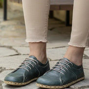 Dark Green Leather Sneakers