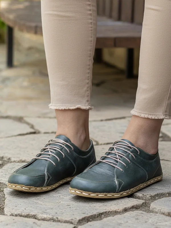 Dark Green Leather Sneakers