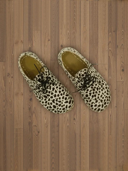 Barefoot Earthing Dalmatian Print Oxford Shoes for Women