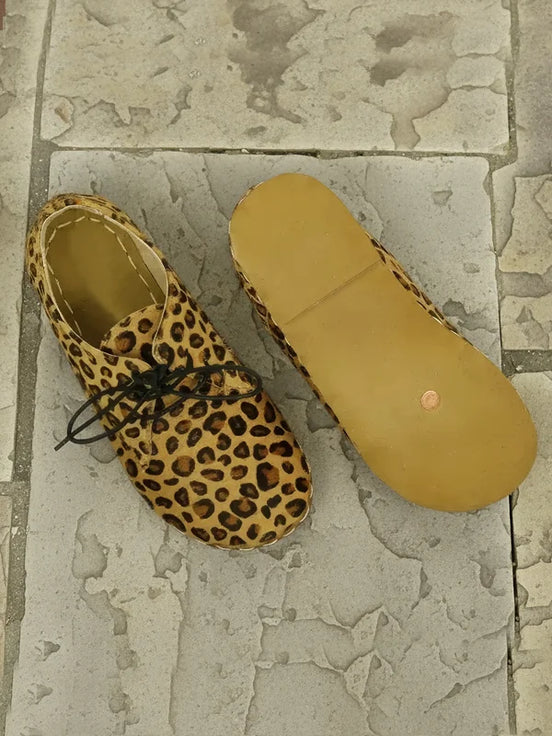 Barefoot Earthing Women's Leopard Print Oxford Shoes