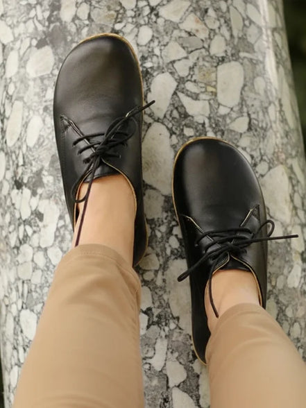 Barefoot Grounding Black Oxford Shoes for Women