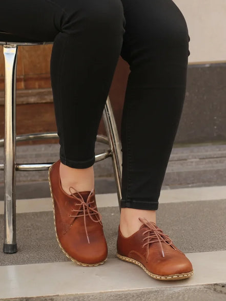 Barefoot Grounding Brown Oxford Shoes