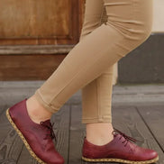 Burgundy Leather Oxford Shoes