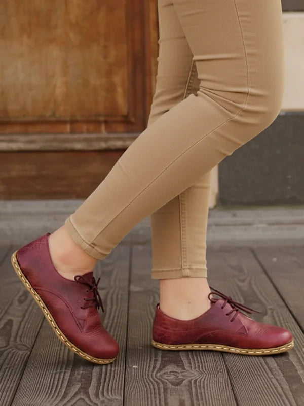 Burgundy Leather Oxford Shoes