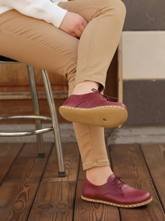 Barefoot Women's Burgundy Oxford Shoes