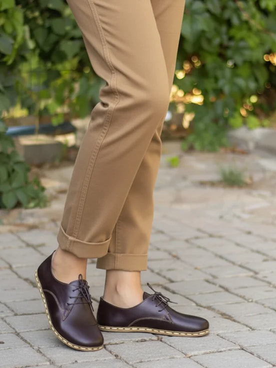 Barefoot Grounding Dark Brown Oxford Shoes
