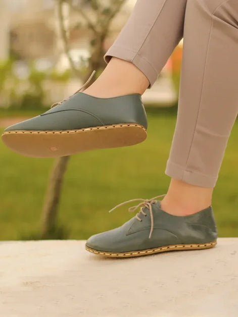 Barefoot Women's Dark Green Oxford Shoes