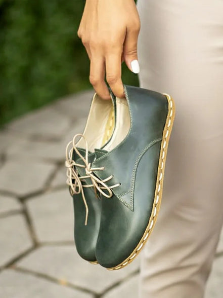 Barefoot Grounding Dark Green Oxford Shoes