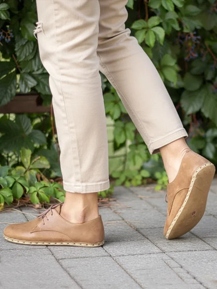 Barefoot Womens Matte Brown Oxford Shoes