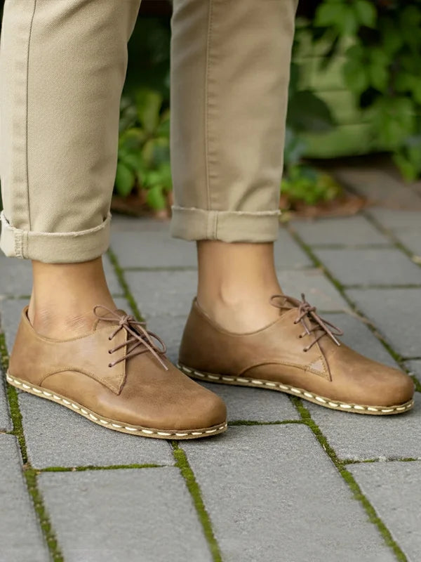 Barefoot Grounding Matte Brown Oxford Shoes