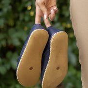 Navy Blue Leather Oxford Shoes