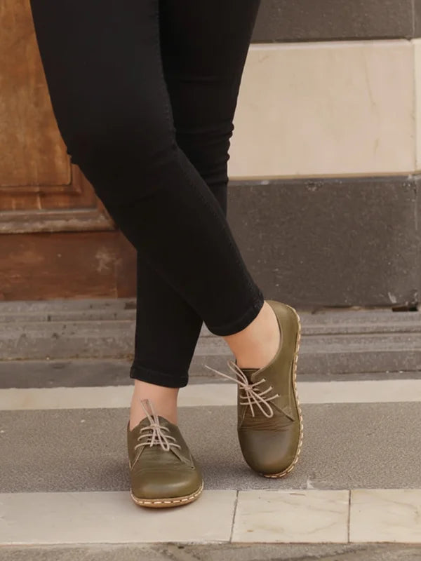 Barefoot Womens Olive Oxford Shoes