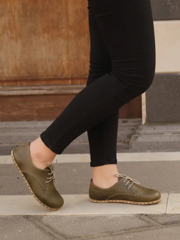 Barefoot Grounding Olive Oxford Shoes