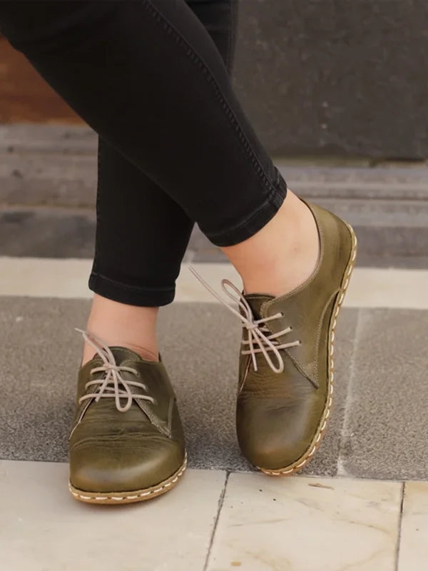 Barefoot Grounding Olive Oxford Shoes for Women