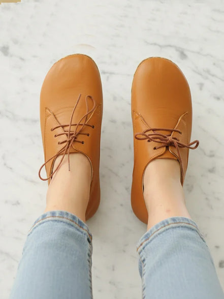 Barefoot Grounding Orange Oxford Shoes for Women