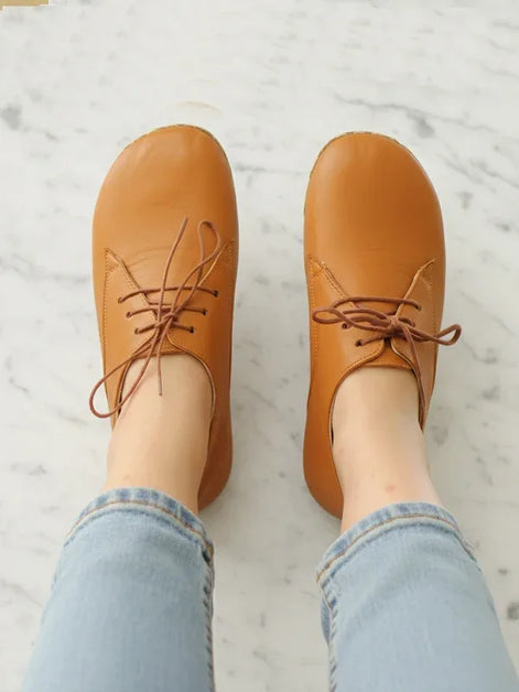 Barefoot Grounding Orange Oxford Shoes for Women