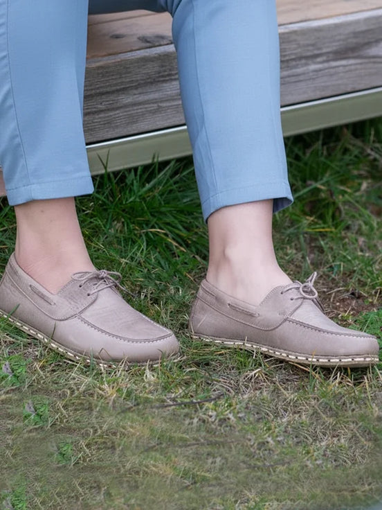 Barefoot Light Brown Boat Shoes for Women