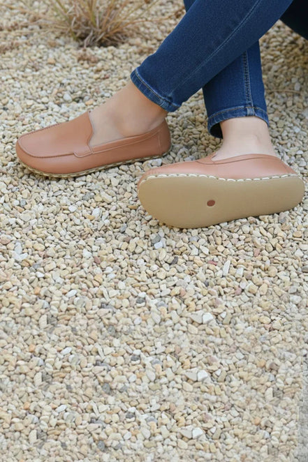 Barefoot Light Brown Moccasins Loafers for Women