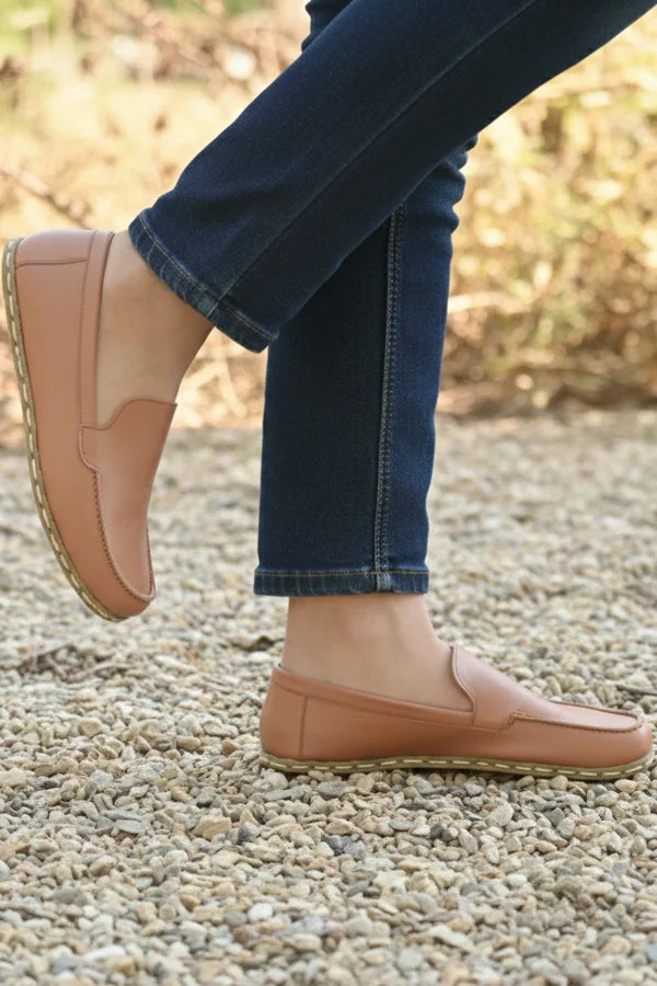 Barefoot Light Brown Leather Shoes for Women