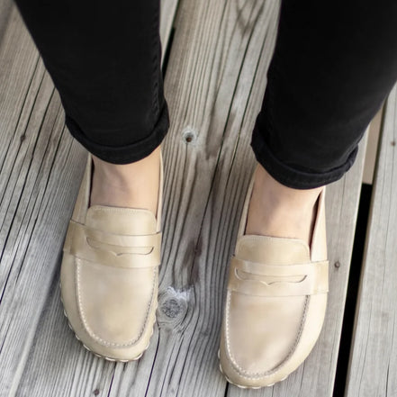 Barefoot Light Brown Penny Loafers Grounding Shoes