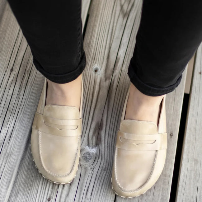 Barefoot Light Brown Penny Loafers Grounding Shoes