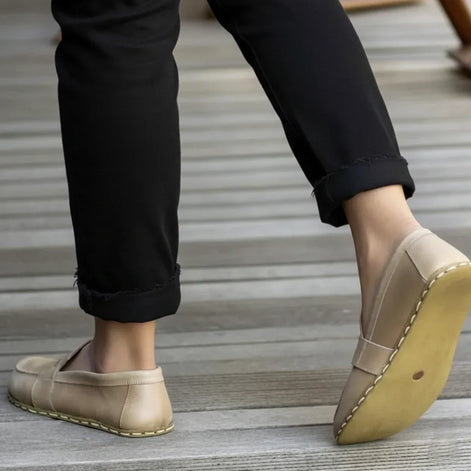 Barefoot Light Brown Penny Loafers Grounding Shoes
