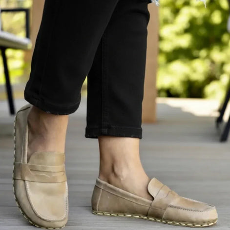 Barefoot Light Brown Penny Loafers Grounding Shoes