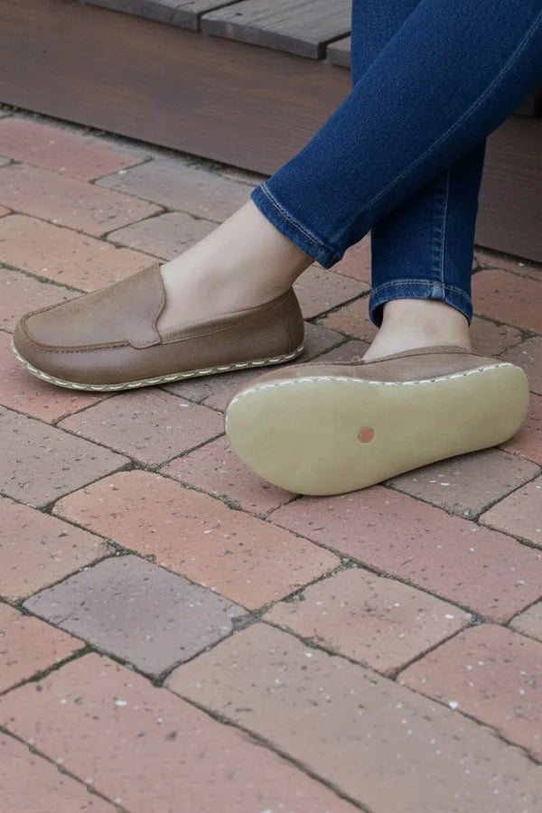 Barefoot Matte Brown Leather Shoes for Women