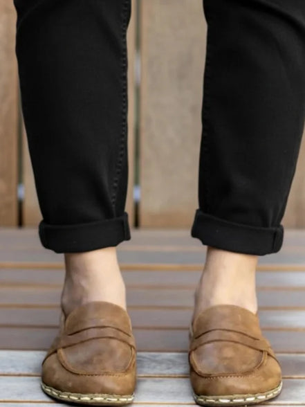 Barefoot Matte Brown Penny Loafers for Women