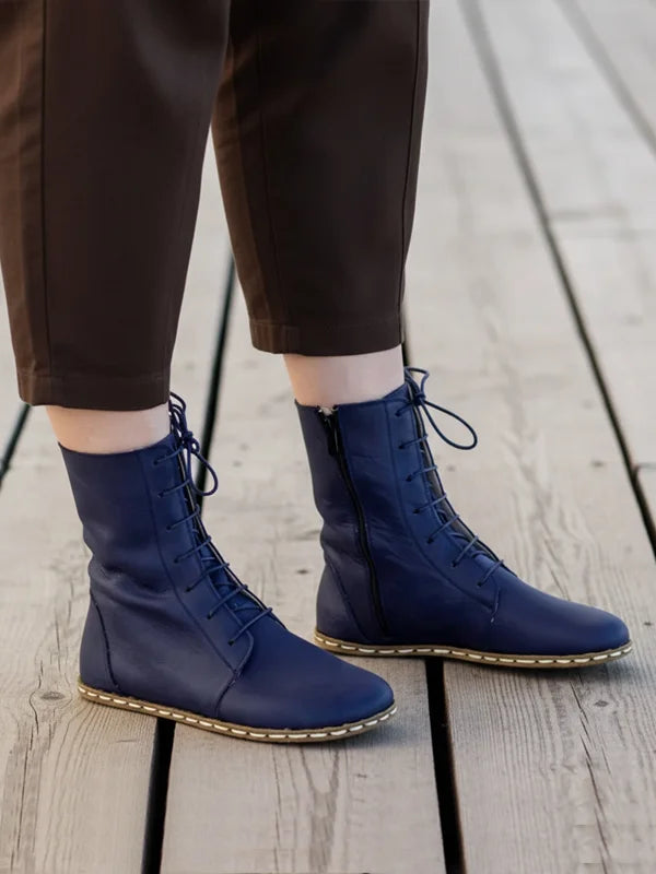 Barefoot Ladies Navy Blue Ankle Boots