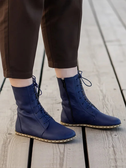 Barefoot Ladies Navy Blue Ankle Boots