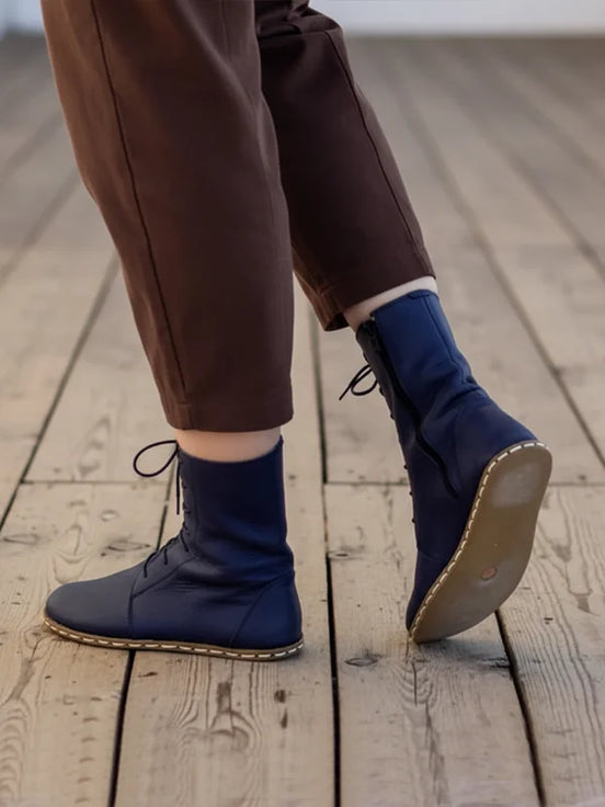 Barefoot Women's Navy Blue Ankle Boots