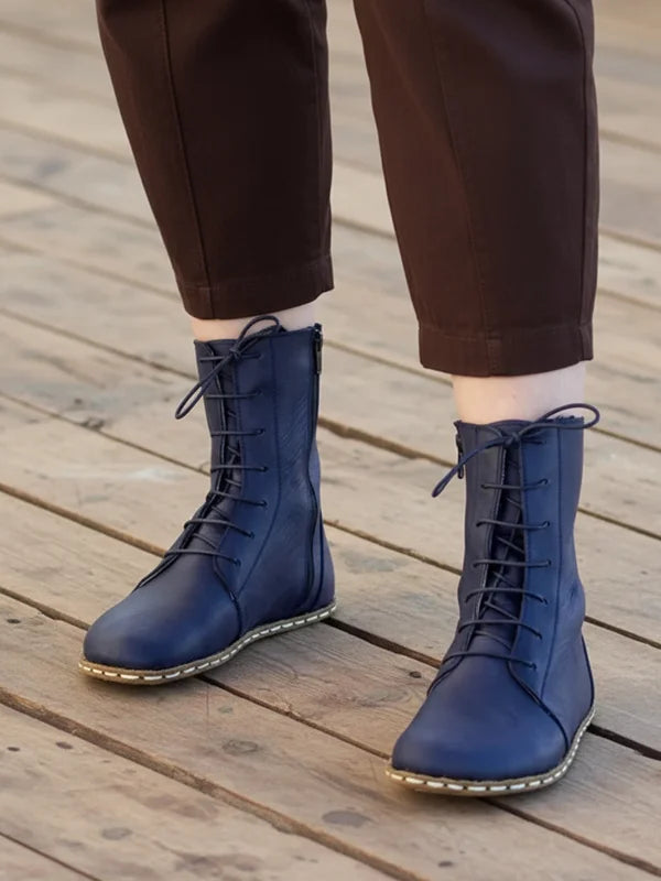 Barefoot Navy Blue Ankle Boots or Women