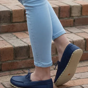 Barefoot Navy Blue Boat Shoes for Women