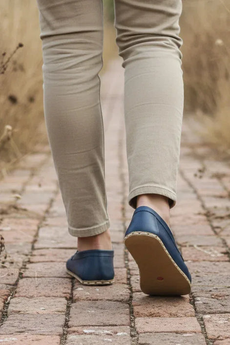 Barefoot Navy Blue Moccasins