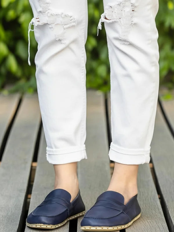 Barefoot Navy Blue Penny Loafers