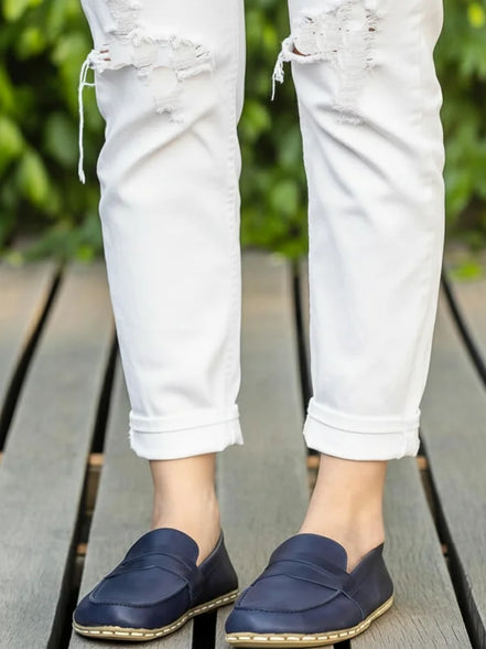 Barefoot Navy Blue Penny Loafers
