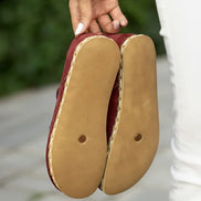 Barefoot Women's Nubuck Burgundy Oxford Shoes