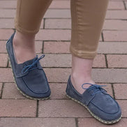 Barefoot Nubuck Gray Boat Shoes for Women
